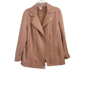 Light Mauve/Pink Moto Chico’s Ladies Jacket-Chico’s Size 2 (size 12/14)